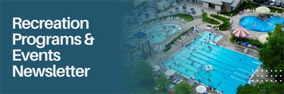 Recreation Programs & Events Header with photo of the aquatic center