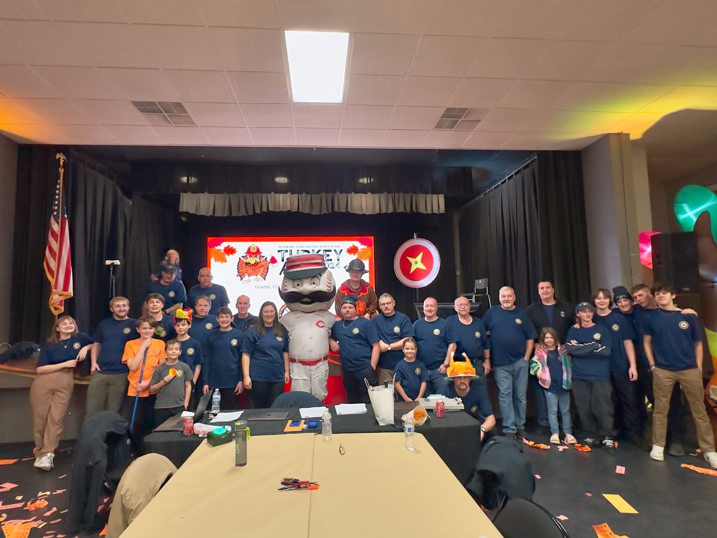 Group of people at turkey raffle